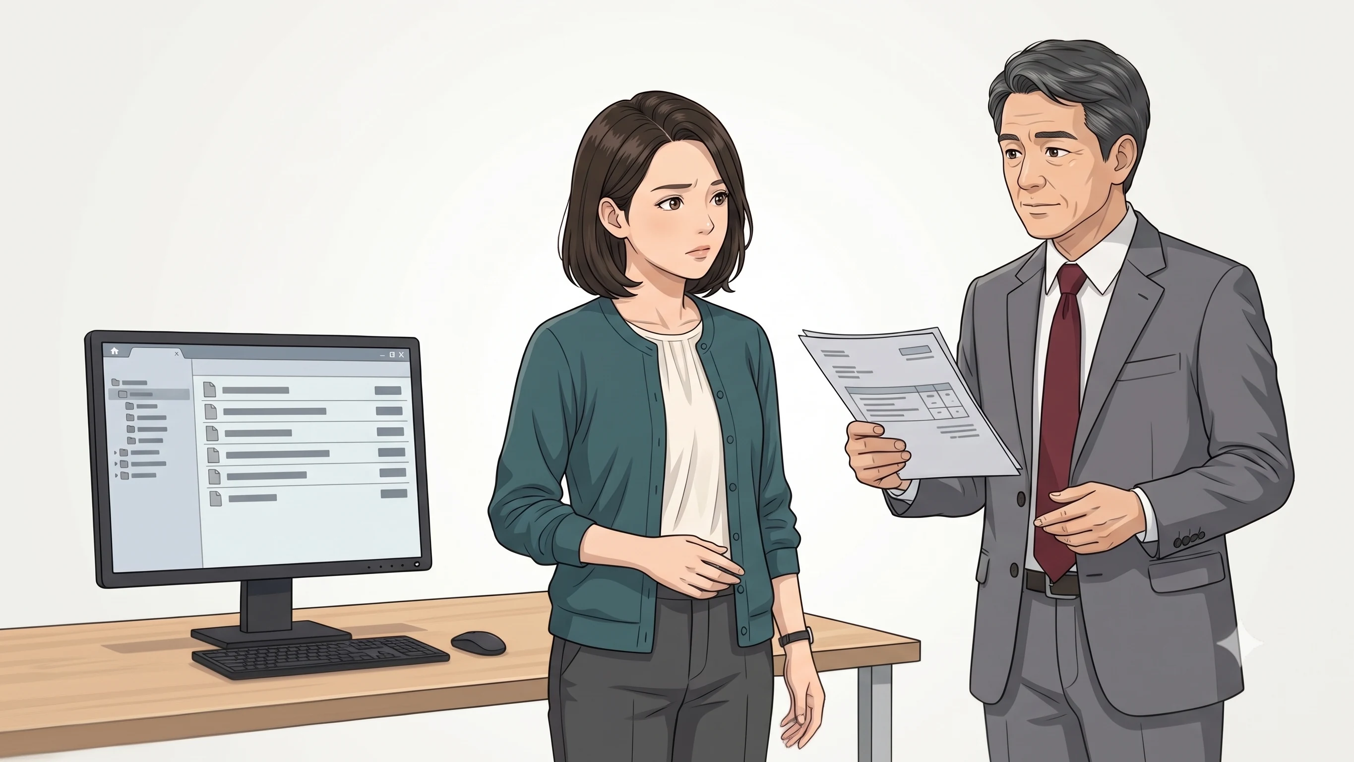 上司からの急ぎの依頼の場面